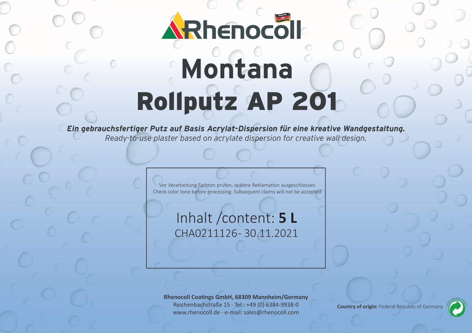 Montana Rollputz AP 201